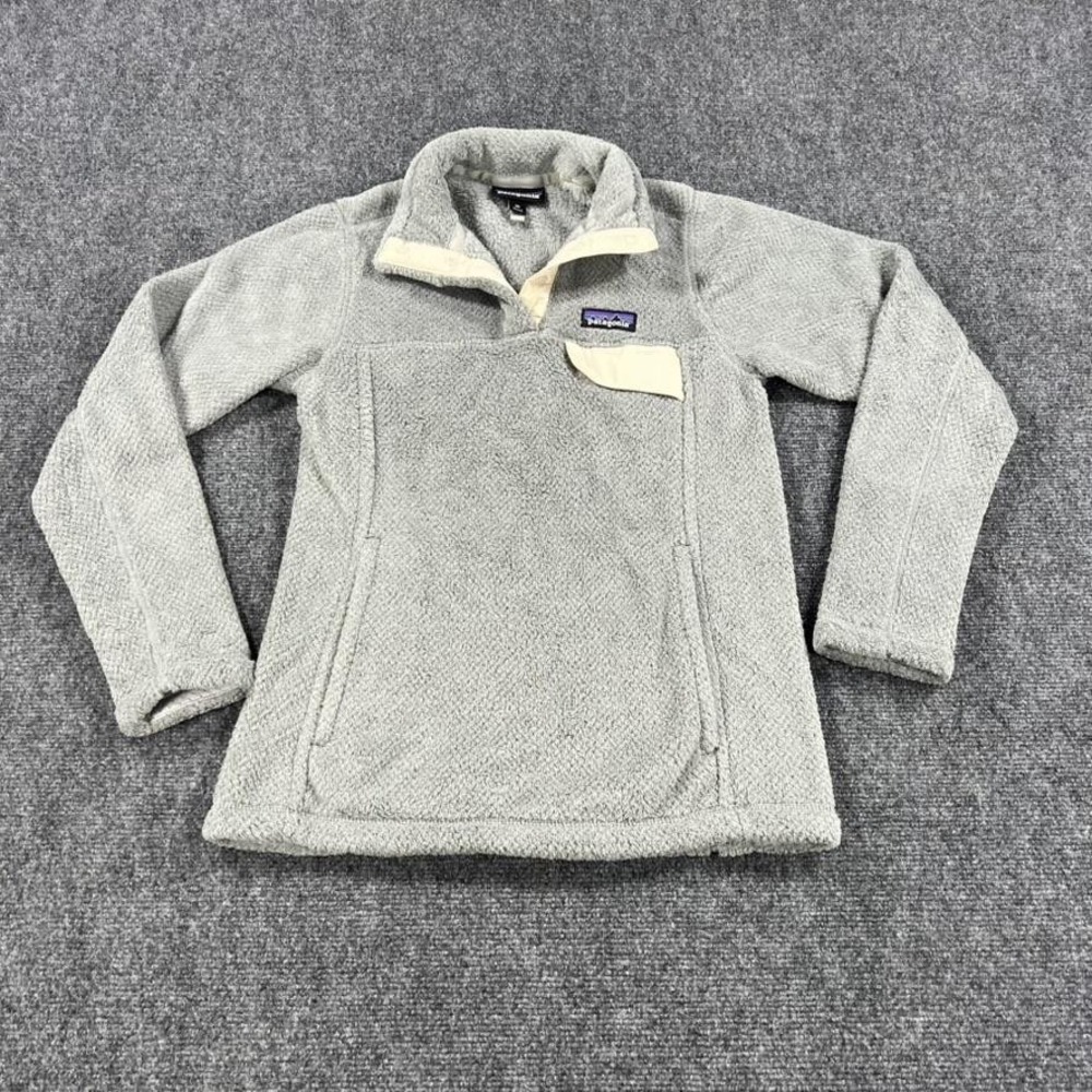 Patagonia Pullover Womens XS Gray Fleece Snap‎ T Quarter Button Sweater